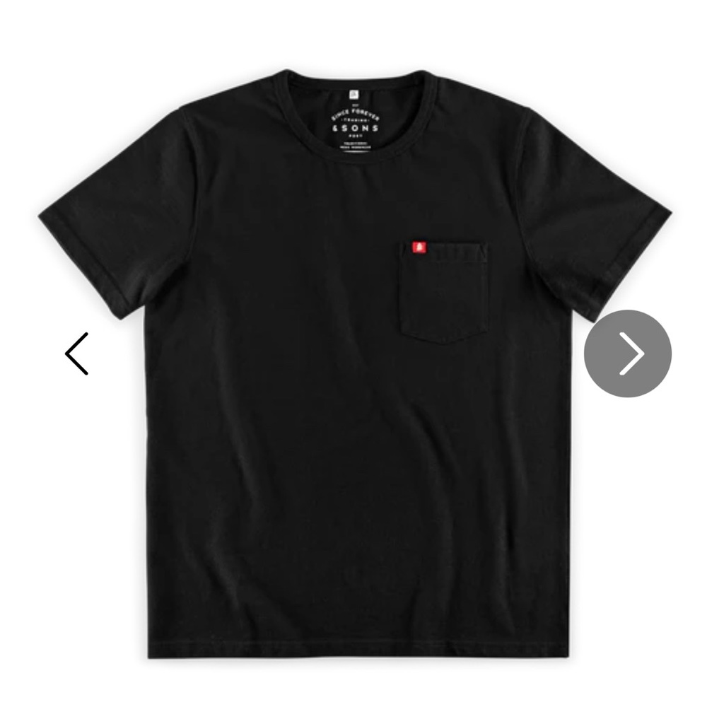 &sons boxer pocket tee Black Crew Neck T-Shirt size large new without tags